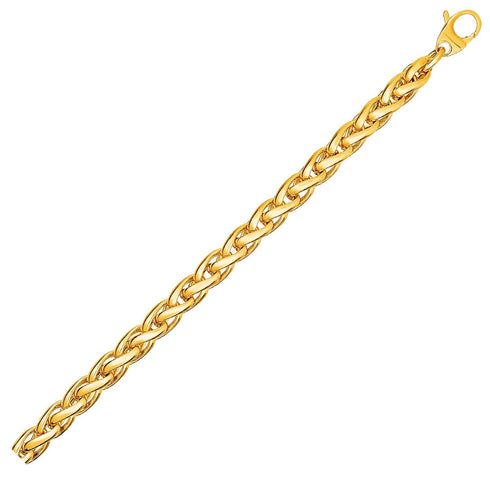 Wheat Link Bracelet in 14k